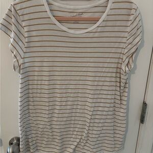 Universal Thread Cap Sleeve Fitted Tee White Cream